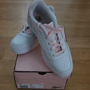 Reebok Pink and White Low-Top Sneakers